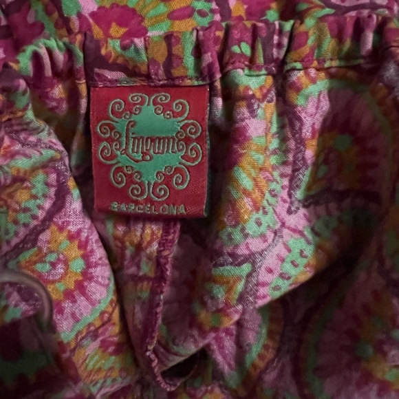 Lingam Barcelona Moda psychedelic pink and Orange print pattern cotton tank top - Picture 5 of 8